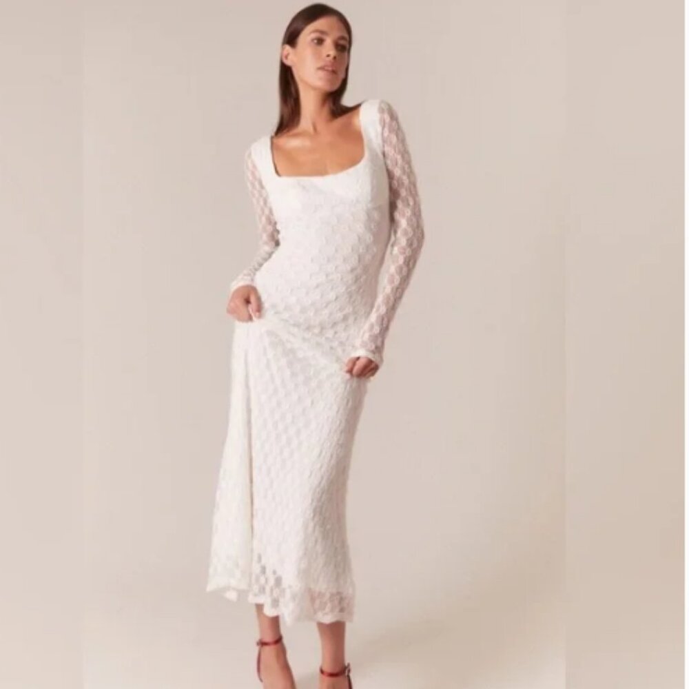 Bardot White Lace Midi Dress
